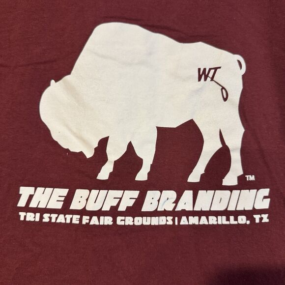 WTAMU Buffaloes M T-Shirt "The Buff Branding" Maroon College Spirit Tee Fan Gear - Picture 2 of 7